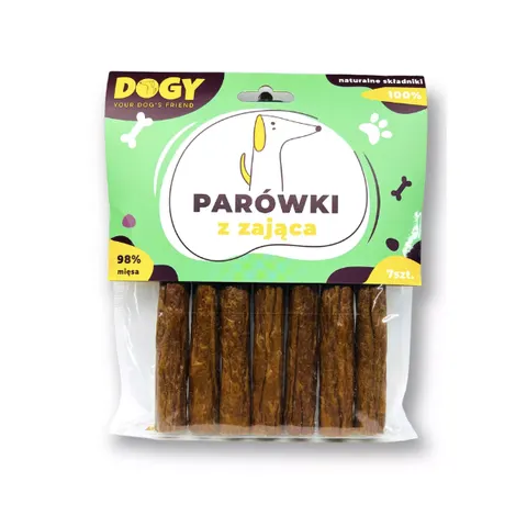 DOGY Parówki z zająca - przysmaki dla psa - 7 szt.