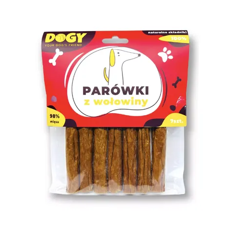 DOGY Parówki z wołowiny - przysmaki dla psa - 7 szt.