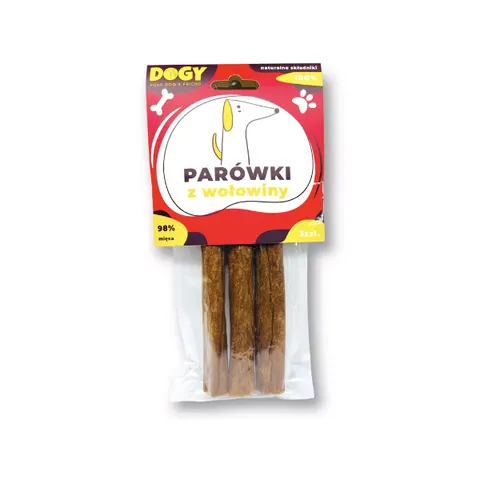 DOGY Parówki z wołowiny - przysmaki dla psa - 3 szt.