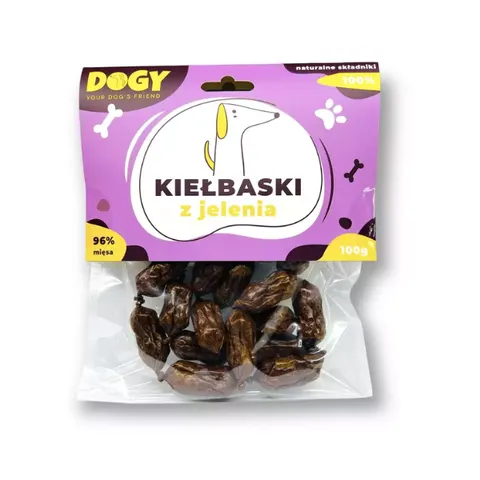 DOGY Kiełbaski z jelenia - przysmaki dla psa - 100 g