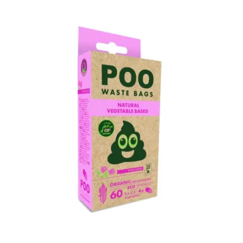 M- PETS POO Woreczki na psie odchody - róża - 60 szt.