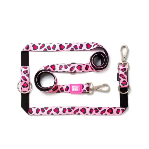 Max&Molly Smycz przepinana dla psa Multi-Leash - Leopard Pink