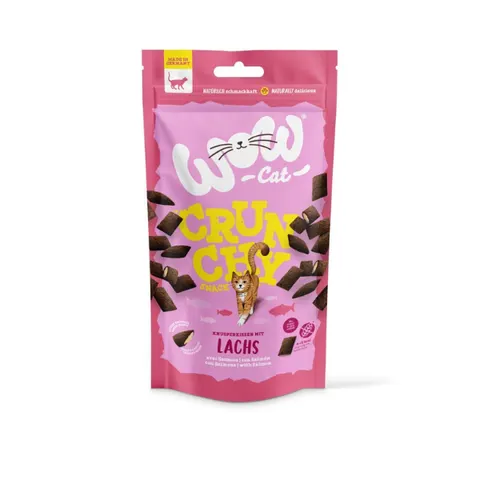 WOW CAT Przysmaki chrupiące z łososiem dla kotów - 60 g