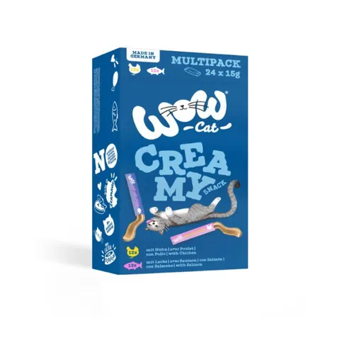 WOW CAT Przysmaki dla kotów CAT Creamy Snack Multipack - 24 szt x 15 g