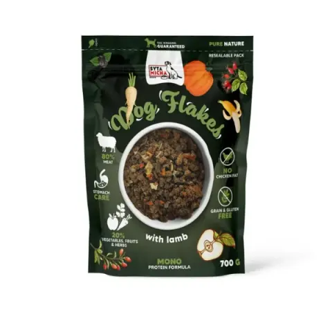 Syta Micha Suszona powietrzem karma dla psów DOG FLAKES - Jagnięcina - 700 g