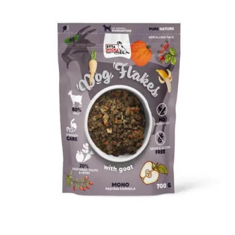 Syta Micha Suszona powietrzem karma dla psów DOG FLAKES - Koza - 700 g