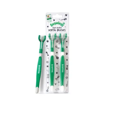 Bugalugs Trójstronna szczoteczka do zębów psa i kota Triple Headed Dental Brushes - 2 szt.