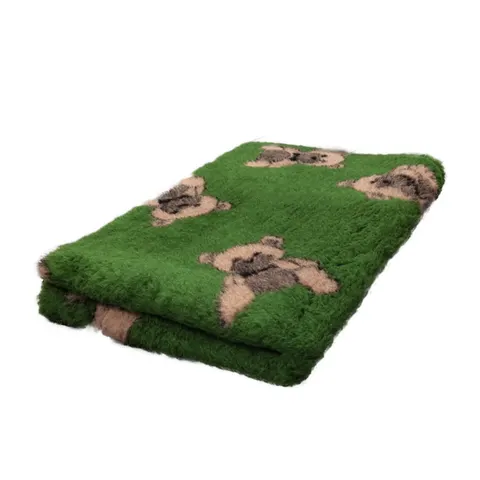 DRY BED Legowisko antypoślizgowe dla psów - zielone w misie