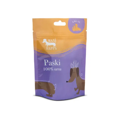 MAXI HAPPS Przysmak paski z sarny dla psów - 70 g