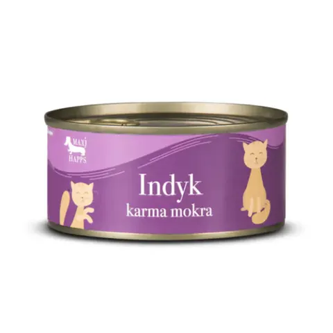 MAXI HAPPS Karma monobiałkowa - indyk 100% dla kotów - 300 g