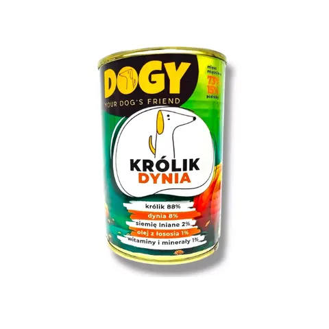 DOGY Królik z dynią - karma mokra dla psów - 400g