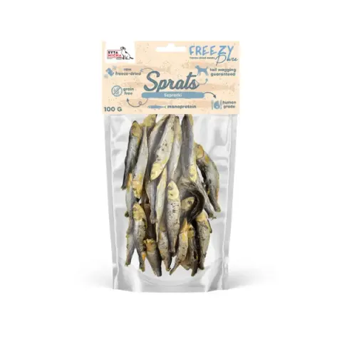 SYTA MICHA FREEZE PURE 100% Liofilizowane szprotki dla psów i kotów - 100 g