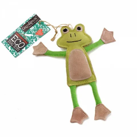 GREEN & WILD'S Francois Le Frog - zabawka dla psa - żaba