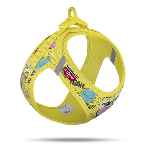 Szelki dla psa CURLI CLASP AIR MESH COMIC - YELLOW