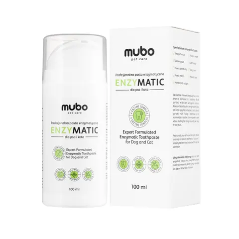 Mubo EnzyMatic Toothpaste – enzymatyczna pasta do zębów dla psa i kota z czyścikiem 100 ml