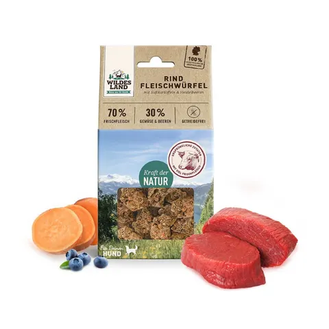 WILDES LAND Kostki z mięsa wołowego - przysmaki dla psów - 100 g
