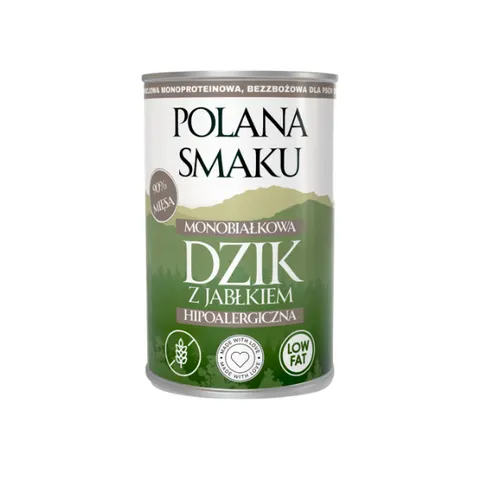 POLANA SMAKU Dzik z jabłkiem - karma mokra dla psów - 400 g