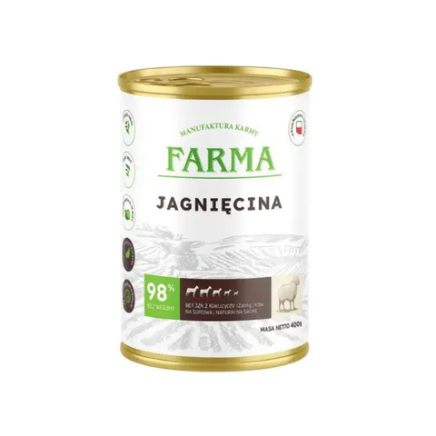 FARMA Jagnięcina - karma mokra dla psa - 400 g