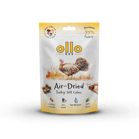 OLLO SOFT CUBE Przysmaki w kształcie kostek z indyka dla psów - 80 g