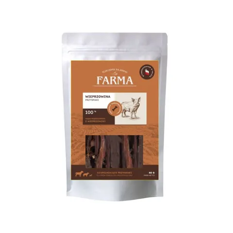 FARMA Paski z wieprzowiny - przysmaki dla psów - 80 g