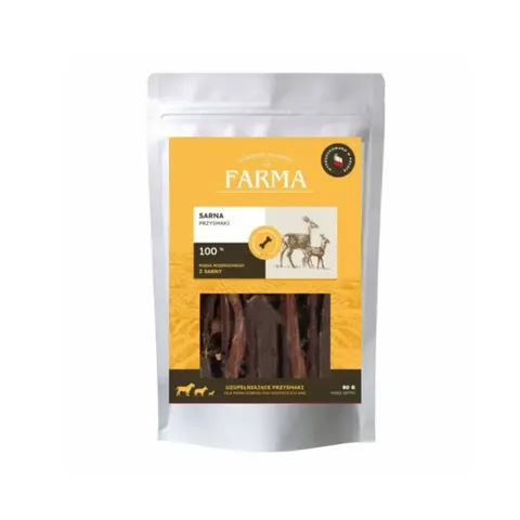 FARMA Paski z sarny - przysmaki dla psów - 80 g