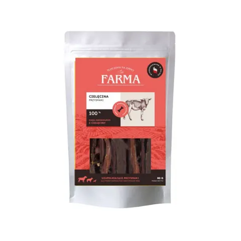 FARMA Paski z cielęciny - przysmaki dla psów - 80 g
