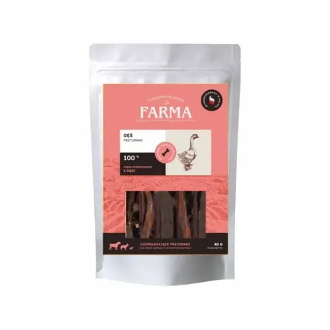FARMA Paski z gęsi - przysmaki dla psów - 80 g