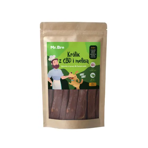 MR.BRO Strips - królik z CBD i melisą - przysmaki dla psów - 80 g