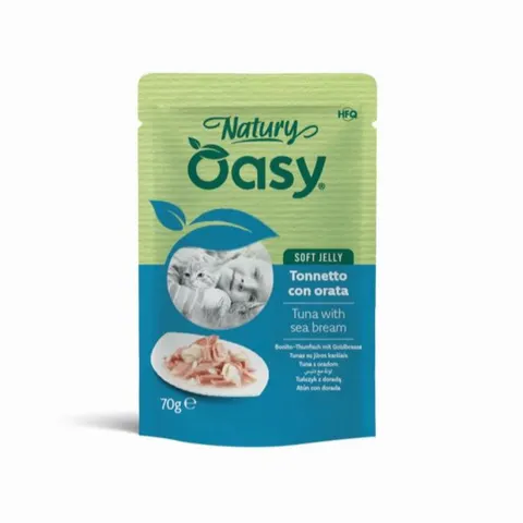 OASY NATURY Karma uzupełniająca dla kotów - tuńczyk z doradą - 70 g