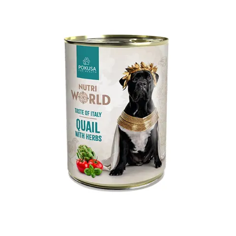POKUSA Nutri World Karma mokra monoproteina - przepiórka dla psów - 400 g