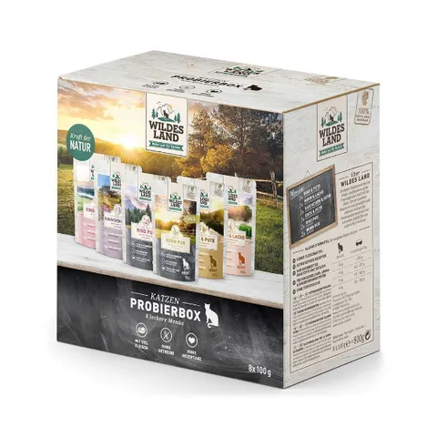 WILDES LAND CAT Box próbny - saszetki dla kota - 8 szt. x 100 g