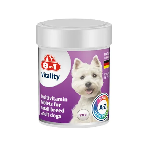 8in1 Vitality Multiwitaminy dla małych psów - 70 tabletek