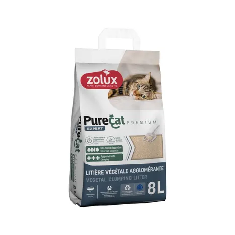 ZOLUX PURECAT PREMIUM Żwirek dla kota zbrylający roślinny - 8L