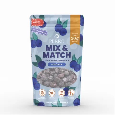 PERRO MIX & MATCH BORÓWKA AMERYKAŃSKA Przysmaki liofilizowane - 20 g