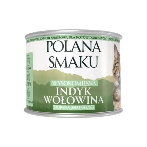 POLANA SMAKU Indyk i wołowina - karma mokra dla kotów - 200 g