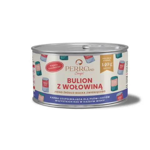 PERRO SOUPS Bulion z wołowiną dla psa i kota - 140 g