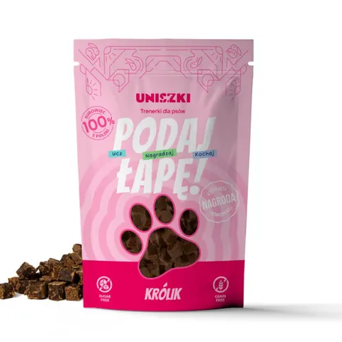 UNISZKI PODAJ ŁAPĘ TRENERKI DLA PSA - królik - 90 g
