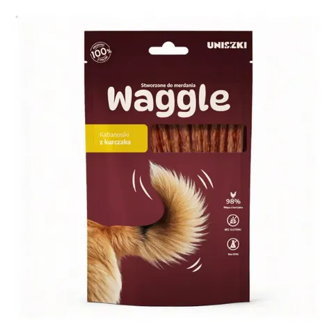 UNISZKI Waggle - kabanosiki z kurczaka dla psów - 60 g