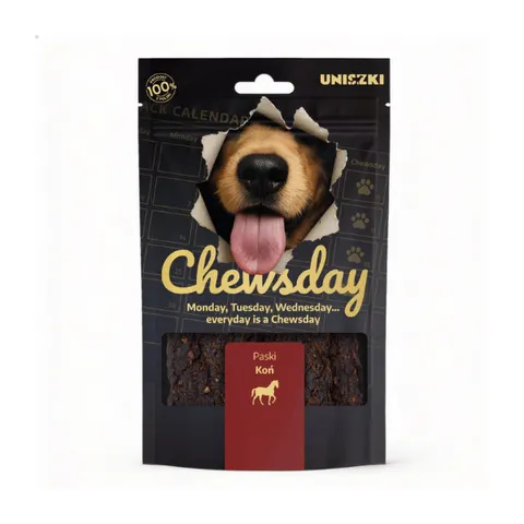UNISZKI CHEWSDAY Paski - konina - przysmaki dla psów - 80 g
