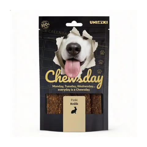 UNISZKI CHEWSDAY Paski - królik - przysmaki dla psów - 80 g