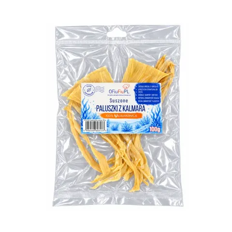 Suszone paluszki z kalmara - naturalny przysmak dla psa - 100 g