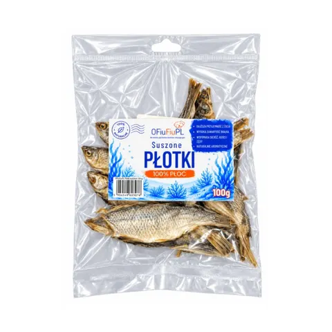 Suszone płotki - naturalny rybny przysmak dla psa - 100 g