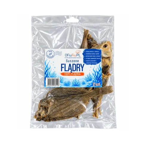 Suszone flądry - naturalny rybny przysmak dla psa - 2 szt.