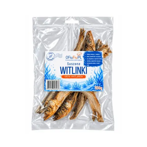 Suszone witlinki - naturalny rybny przysmak dla psa - 100 g