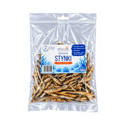 Suszone stynki - naturalny rybny przysmak dla psa - 100 g