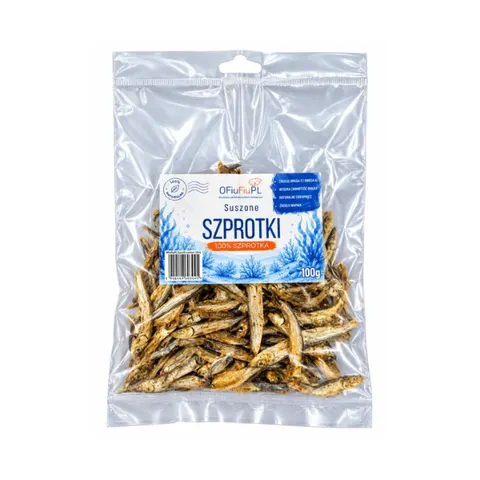 Suszone szprotki - naturalny rybny przysmak dla psa - 100 g