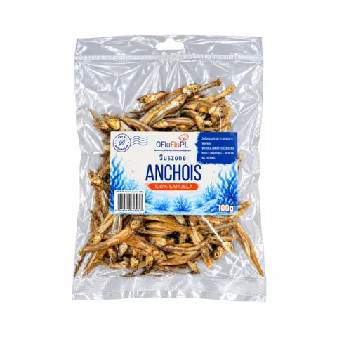 Suszone anchois - naturalny rybny przysmak dla psa - 100 g