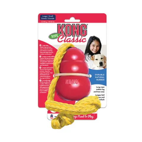 KONG CLASSIC ze sznurem - zabawka dla psa - rozmiar M