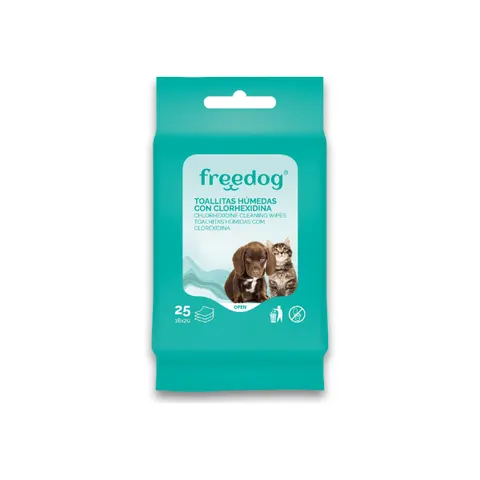 FREEDOG CHUSTECZKI PIELĘGNACYJNE Z CHLORHEKSYDYNĄ dla psów i kotów