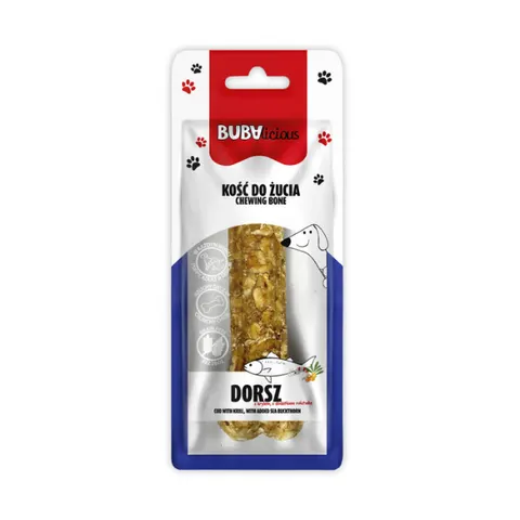 BUBA Kość Puppy & Senior dorsz z krylem - kość do żucia - 12cm
